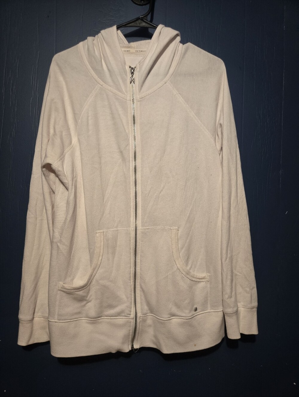 Victoria Secret White Zip-Up Hoodie with Hood
